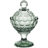 Bomboniere 17,5cm Por 11cm Angel Verde Com Pé E Tampa Cristal Ecológico Wolff